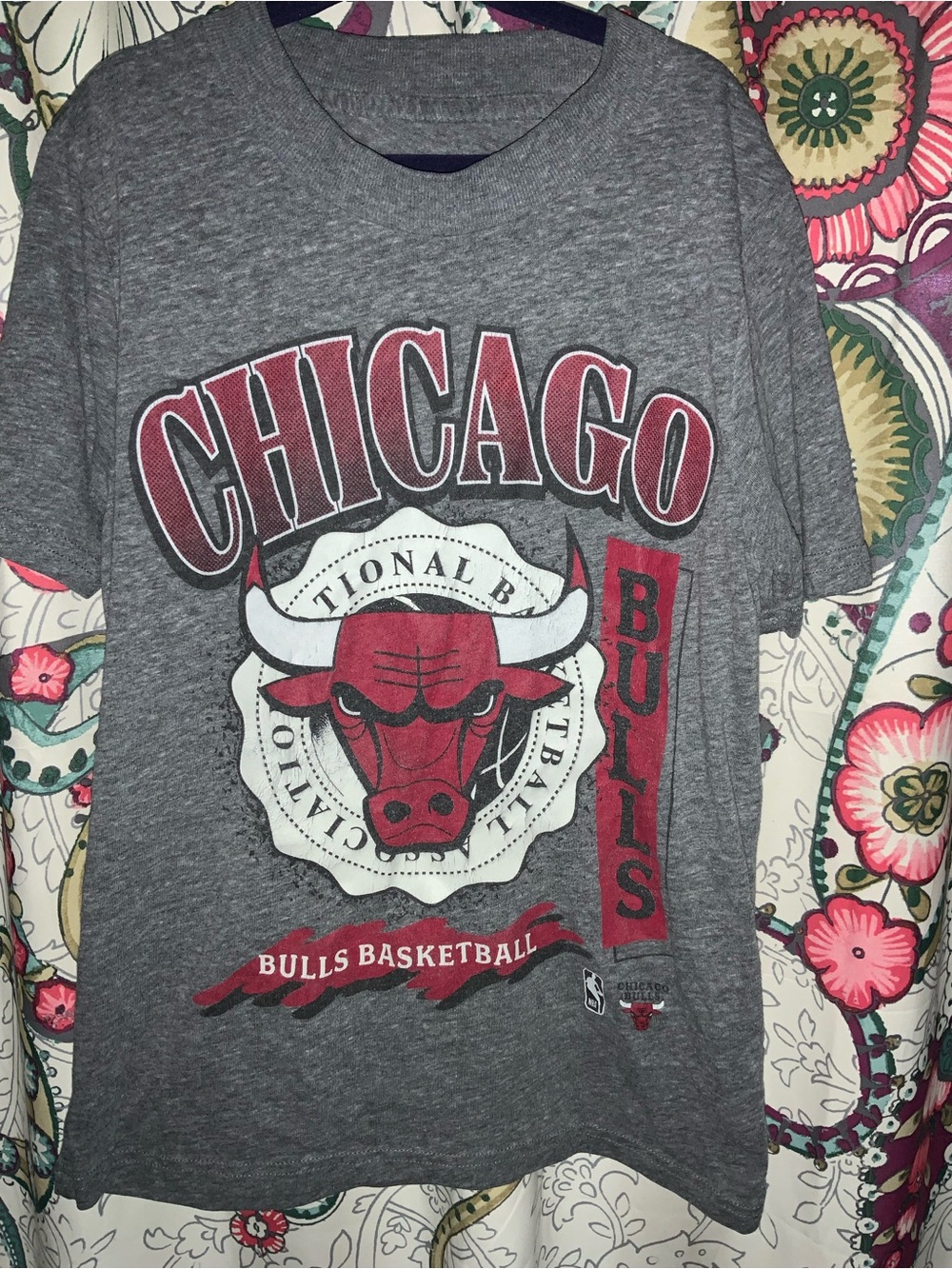 Chicago Bulls Abercrombie Kids T-shirt Size 7/8 NBA Light Heathered Grey